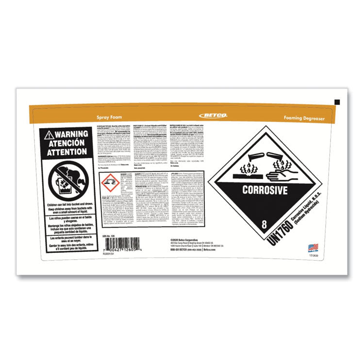 Spray Foam Degreaser, Unscented, 5 gal Pail