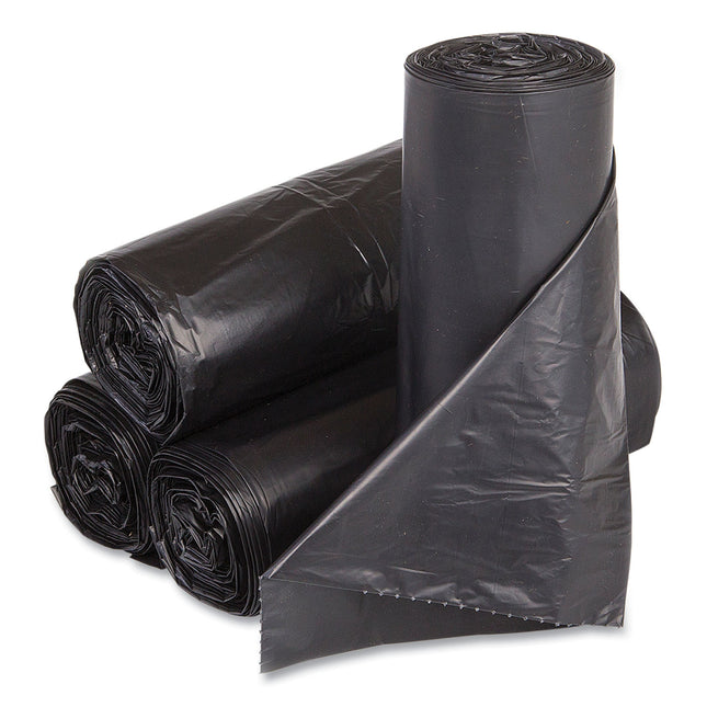 High-Density Commercial Can Liners, 33 gal, 14 mic, 30" x 43", Blue, Interleaved Roll, 25 Bags/Roll, 10 Rolls/Carton