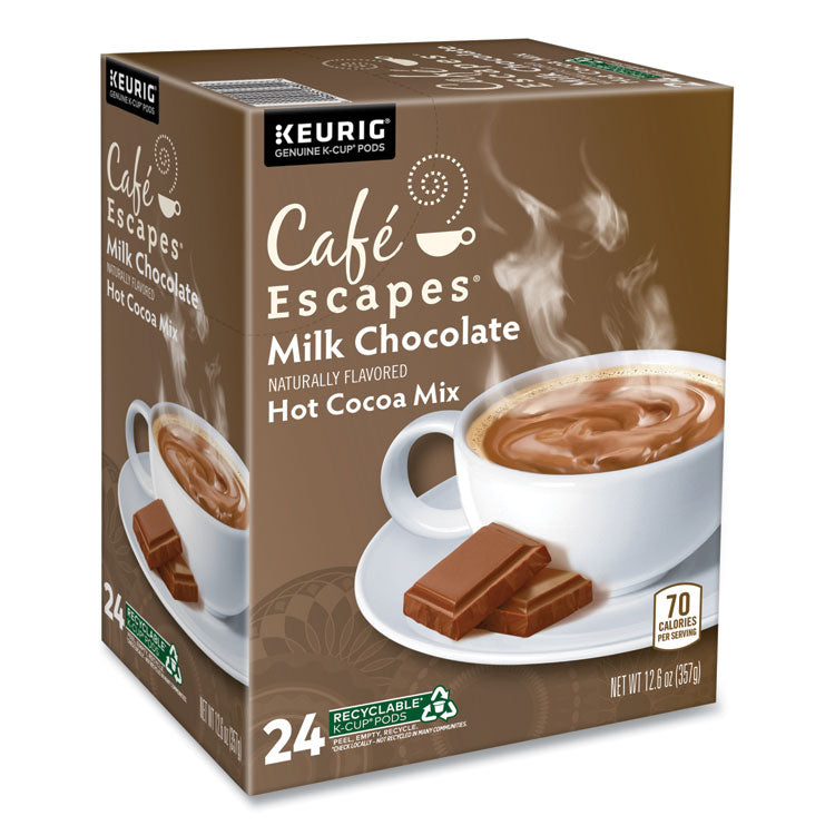 Cafe Escapes Milk Chocolate Hot Cocoa K-Cups, 24/box