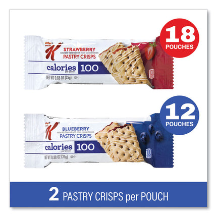 Special K Pastry Crisps, (36) Strawberry; (24) Blueberry, 0.88 oz, 2/Pouch, 30 Pouches/Carton
