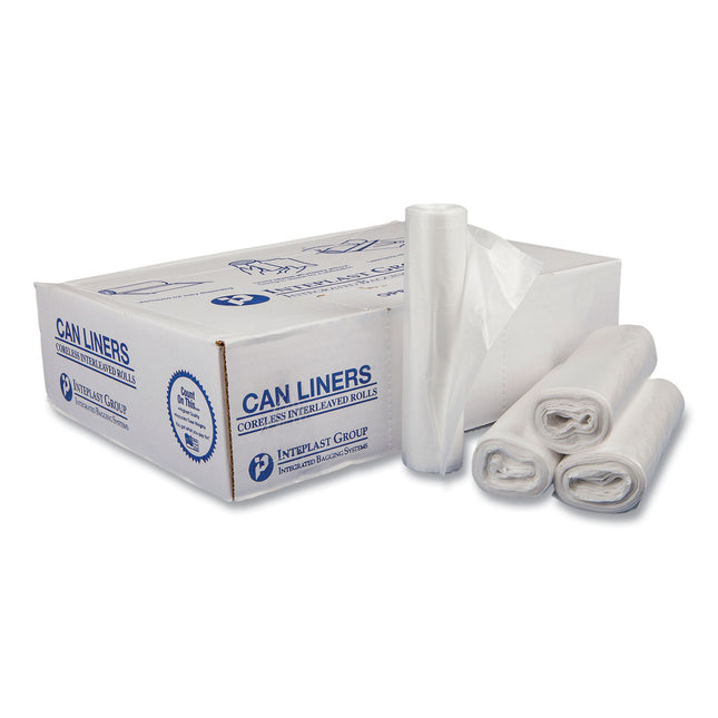 Draw-Tuff Institutional Draw-Tape Can Liners, Drawstring, 12 gal, 28" x 24", White, 25 Bags/Roll, 12 Rolls/Carton