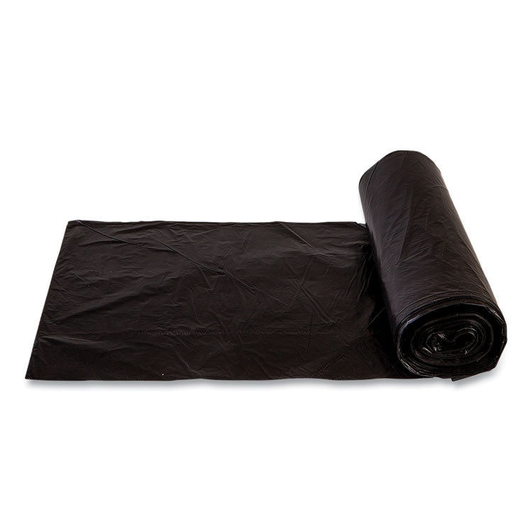 High-Density Commercial Can Liners, 16 gal, 6 mic, 24" x 33", Black, Perforated Roll, 50 Bags/Roll, 20 Rolls/Carton