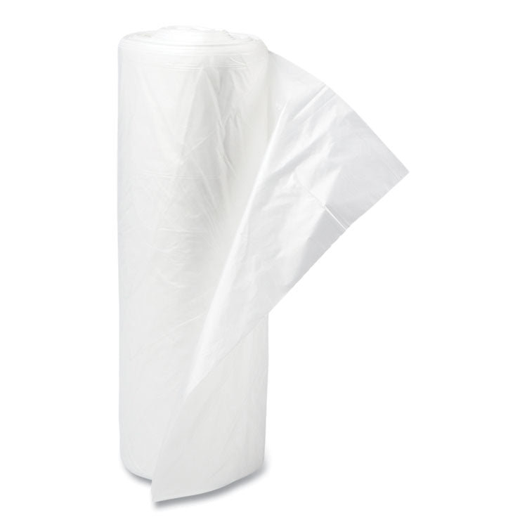 High-Density Commercial Can Liners, 30 gal, 13 mic, 30" x 37", Clear, Interleaved Roll, 25 Bags/Roll, 20 Rolls/Carton