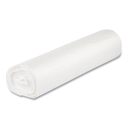 Low-Density Commercial Can Liners, 10 gal, 0.35 mil, 24" x 24", Clear, Perforated Roll, 50 Bags/Roll, 20 Rolls/Carton