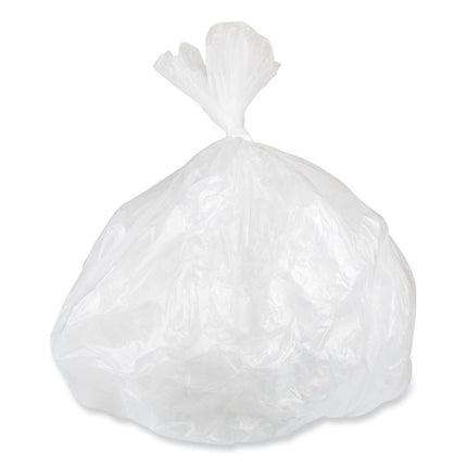 Low-Density Commercial Can Liners, 10 gal, 0.35 mil, 24" x 24", Clear, Perforated Roll, 50 Bags/Roll, 20 Rolls/Carton