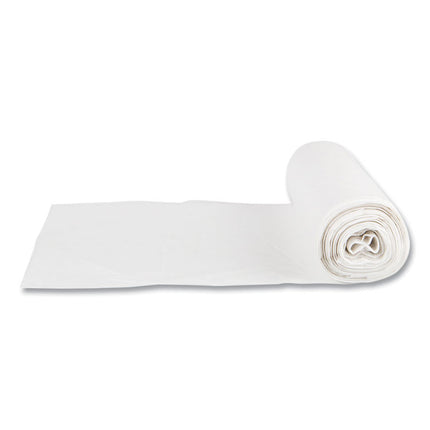 Low-Density Commercial Can Liners, 16 gal, 0.5 mil, 24" x 32", White, Interleaved Roll, 50 Bags/Roll, 10 Rolls/Carton