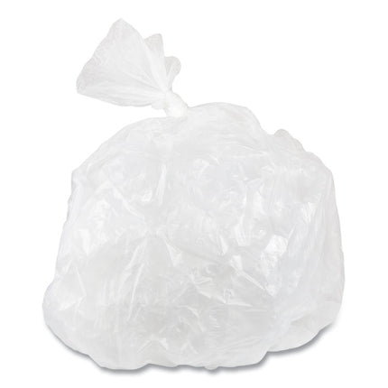 High-Density Commercial Can Liner Value Pack, 56 gal, 12 mic, 43" x 46", Clear, Interleaved Roll, 25 Bags/Roll, 8 Rolls/CT