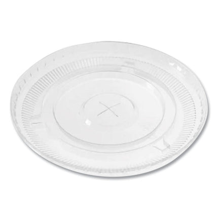 PET Lids, Flat with Straw Slot, Fits 12 oz to 24 oz Cold Cups, Plastic, Clear, 1,000/Carton
