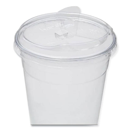 PET Lids, Strawless Sipper, Fits 12 oz to 24 oz Cold Cups, Plastic, Clear, 1,000/Carton