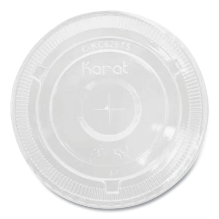 PET Lids, Flat with Straw Slot, Fits 12 oz to 24 oz Cold Cups, Plastic, Clear, 1,000/Carton
