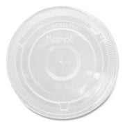 PET Lids, Flat with Straw Slot, Fits 12 oz to 24 oz Cold Cups, Plastic, Clear, 1,000/Carton