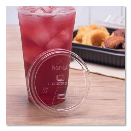 PET Lids, Strawless Sipper, Fits 12 oz to 24 oz Cold Cups, Plastic, Clear, 1,000/Carton