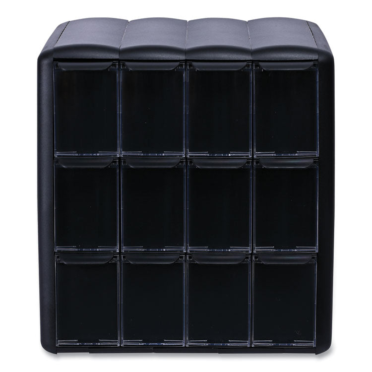 Four Column Merchandiser, 12 Compartments, 15.2 x 17.2 x 16.3, Black