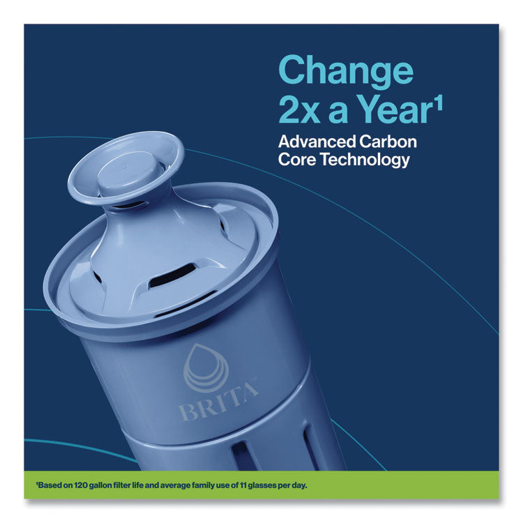 Tahoe Water Pitcher with Elite Filter, 10 Cups, Bright White, 2/Carton