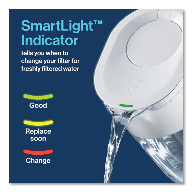 Tahoe Water Pitcher with Elite Filter, 10 Cups, Bright White, 2/Carton