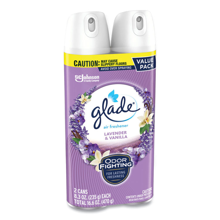 Air Freshener, Lavender and Vanilla, Scent, 8.3 oz Aerosol Spray, 2/Pack, 3 Packs/Carton