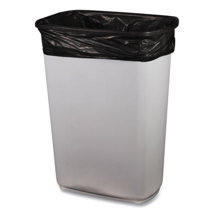 Low-Density Waste Can Liners, 23 gal, 0.9 mil, 28" x 45", Black, Perforated Roll, 25 Bags/Roll, 8 Rolls/Carton