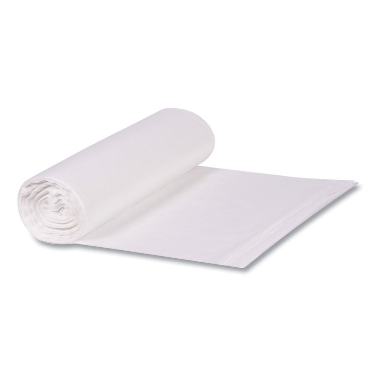 Low-Density Waste Can Liners, 23 gal, 0.9 mil, 28" x 45", Clear, Perforated Roll, 25 Bags/Roll, 8 Rolls/Carton