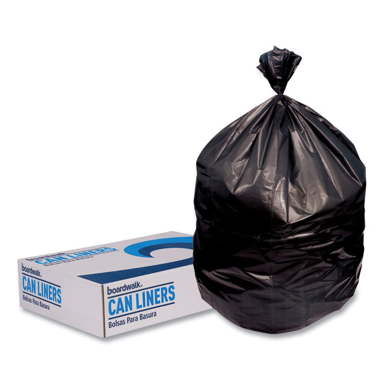 Low-Density Waste Can Liners, 23 gal, 0.9 mil, 28" x 45", Black, Perforated Roll, 25 Bags/Roll, 8 Rolls/Carton