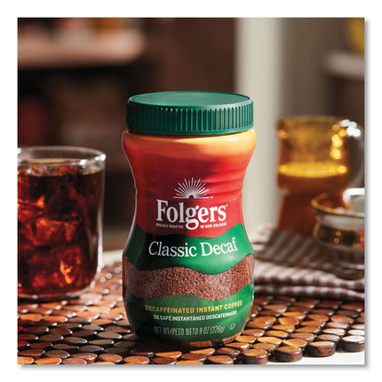 Instant Coffee Crystals, Classic Decaf, 8 oz