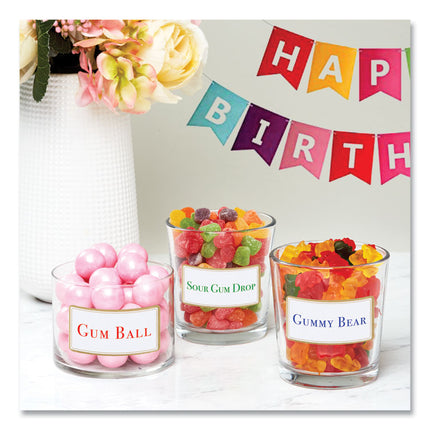 White Easy Peel Mailing Labels with Metallic Border, Inkjet/Laser Printers, 2 x 4, White, 10/Sheet, 10 Sheets/Pack