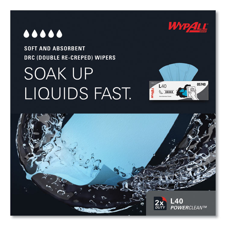 L40 Towels, POP-UP Box, 9.8 x 16.4, Blue, 100/Box, 9 Boxes/Carton