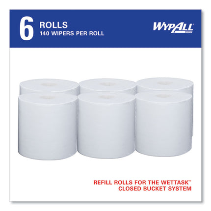 Critical Clean Wipers for Bleach, Disinfectants, Sanitizers WetTask Customizable Wet Wiping System, 90/Roll, 6 Rolls/Carton