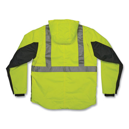 GloWear 8275 Class 2 Heavy-Duty Hi-Vis Workwear Sherpa Lined Jacket, 3X-Large, Lime