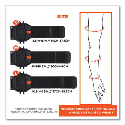 Squids 5545 Arm and Wrist Scanner Mount, Medium, 7 x 8.5 x 1.5, Elastic, Black