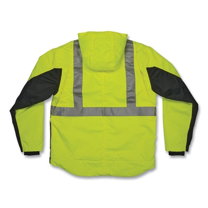GloWear 8275 Class 2 Heavy-Duty Hi-Vis Workwear Sherpa Lined Jacket, Medium, Lime