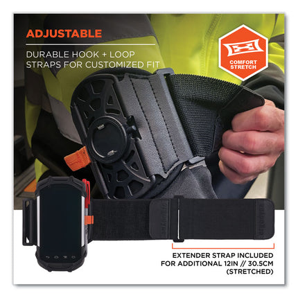 Squids 5545 Arm and Wrist Scanner Mount, Large 7 x 8.5 x 1.5, Elastic, Black