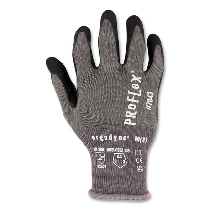 ProFlex 7043 ANSI A4 Nitrile Coated CR Gloves, Gray, Medium, 12 Pairs