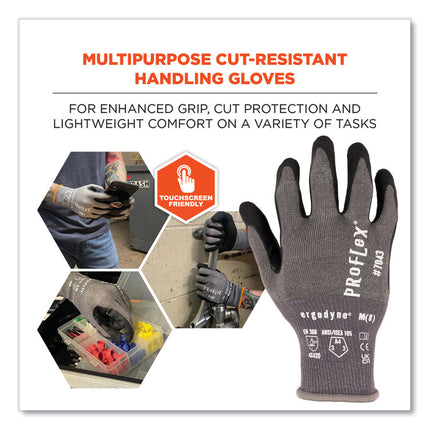 ProFlex 7043 ANSI A4 Nitrile Coated CR Gloves, Gray, Large, 1 Pair