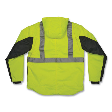 GloWear 8275 Class 2 Heavy-Duty Hi-Vis Workwear Sherpa Lined Jacket, 2X-Large, Lime