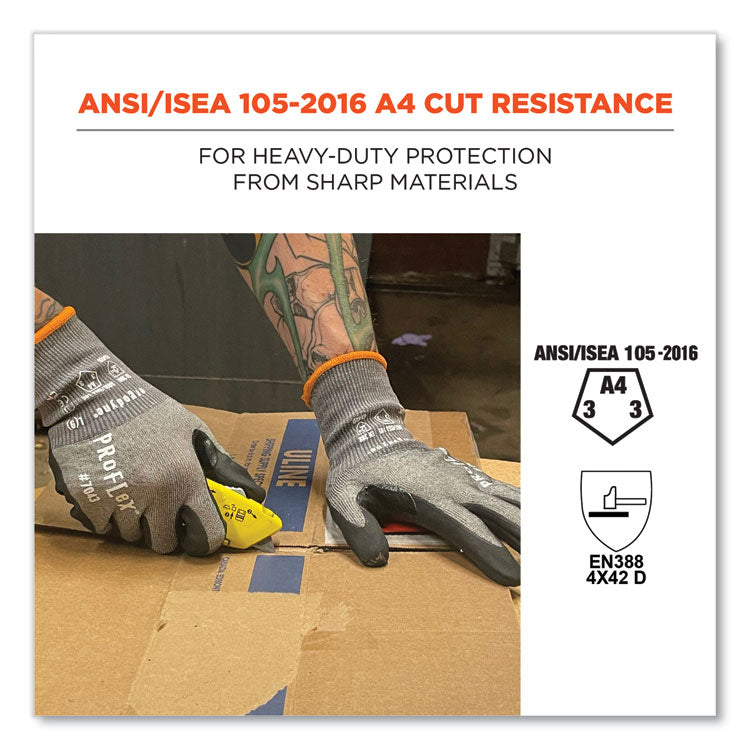 ProFlex 7043 ANSI A4 Nitrile Coated CR Gloves, Gray, X-Large, 1 Pair