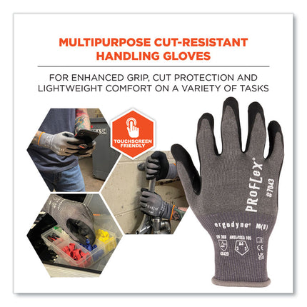 ProFlex 7043 ANSI A4 Nitrile Coated CR Gloves, Gray, Large, 12 Pairs