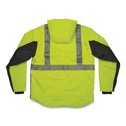 GloWear 8275 Class 2 Heavy-Duty Hi-Vis Workwear Sherpa Lined Jacket, Large, Lime