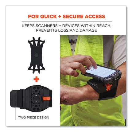 Squids 5545 Arm and Wrist Scanner Mount, Medium, 7 x 8.5 x 1.5, Elastic, Black