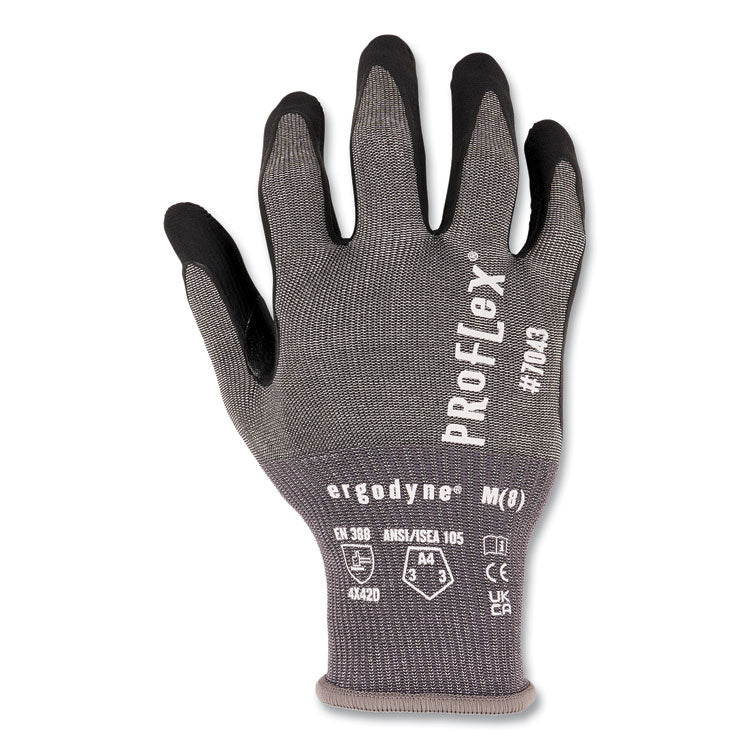 ProFlex 7043 ANSI A4 Nitrile Coated CR Gloves, Gray, 2X-Large, 12 Pairs