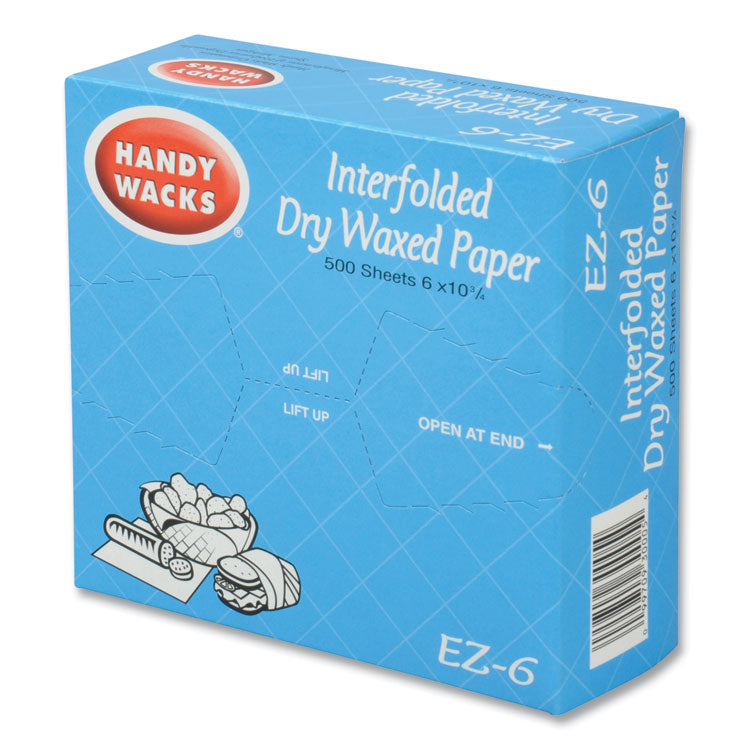 Interfolded Dry Waxed Paper Deli Sheets, 10.75 x 6, 12/Carton