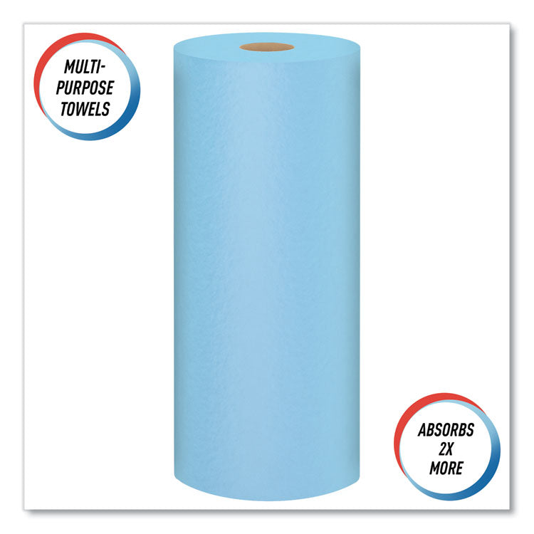 Shop Towels, Standard Roll, 1-Ply, 9.4 x 11, Blue, 55/Roll, 30 Rolls/Carton