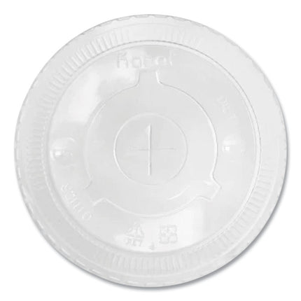PET Lids, Flat Lid, Fits 32 oz Cold Cups, Plastic, Clear, 600/Carton