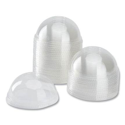 PET Lids, No Hole Dome Lid, Fits 12 oz to 24 oz Cold Cups, Plastic, Clear, 1,000/Carton