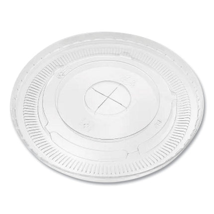 PET Lids, Flat Lid, Fits 12 oz to 22 oz Cold Cups, Plastic, Clear, 1,000/Carton
