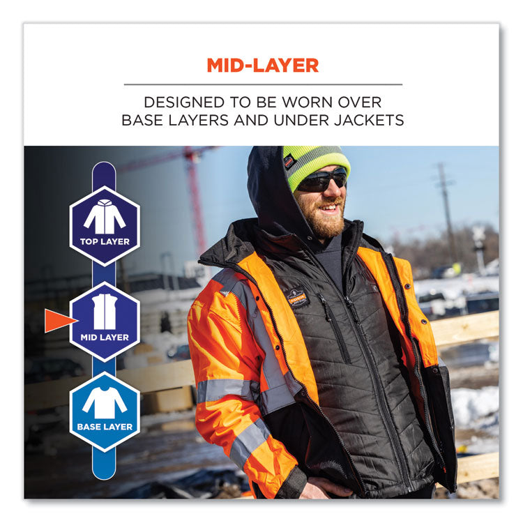 N-Ferno 6495 Rechargeable Heated Vest with Batter Power Bank, Fleece/Polyester, Small, Black