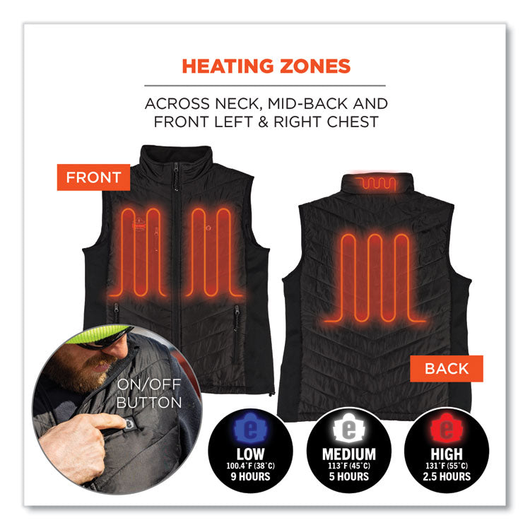 N-Ferno 6495 Rechargeable Heated Vest with Batter Power Bank, Fleece/Polyester, Small, Black