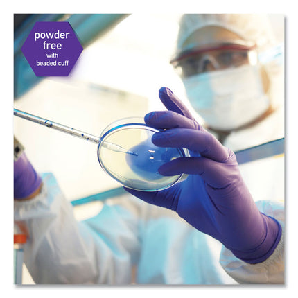 PURPLE NITRILE Exam Gloves, 242 mm Length, Small, Purple, 100/Box