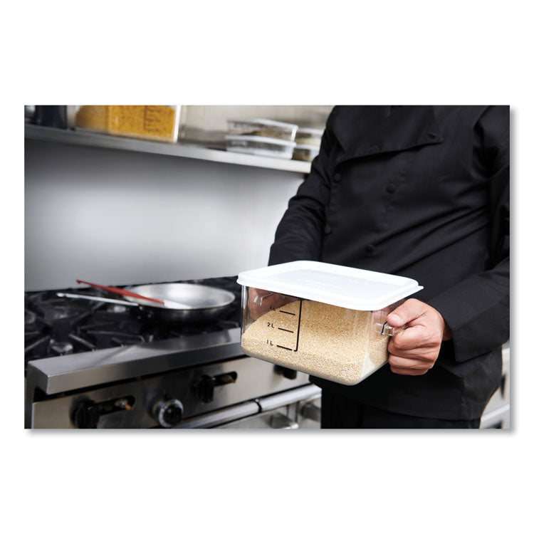 SpaceSaver Square Container Lids, 8.8 x 8.75, White, Plastic, 12/Carton