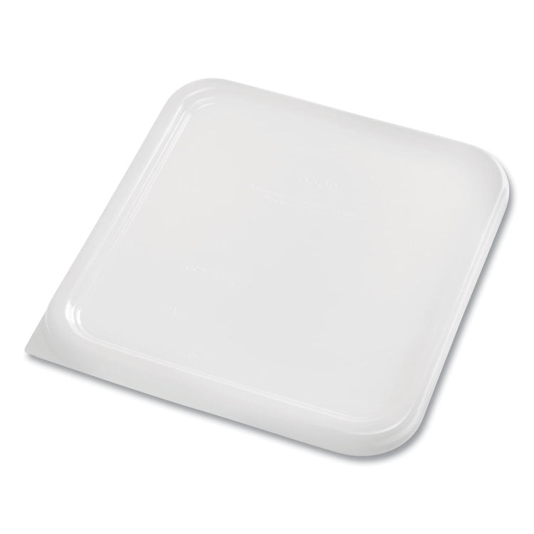 SpaceSaver Square Container Lids, 8.8 x 8.75, White, Plastic, 12/Carton