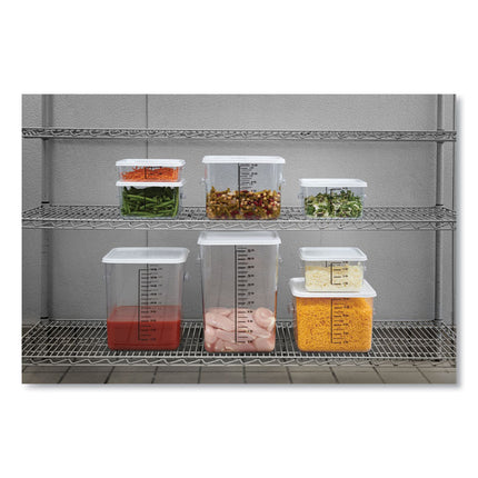 SpaceSaver Square Container Lids, 8.8 x 8.75, White, Plastic, 12/Carton
